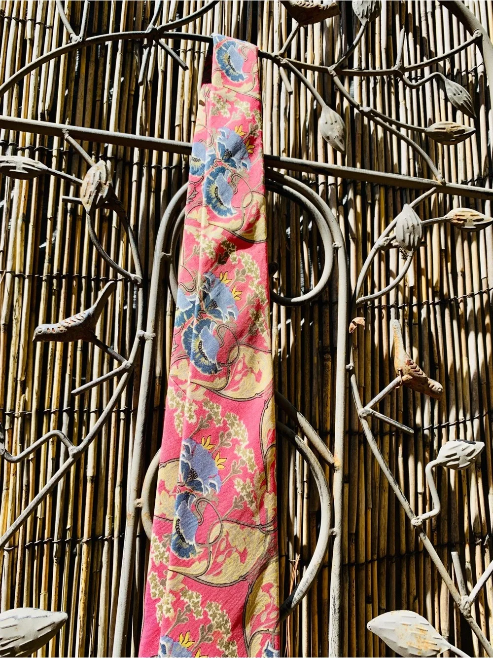 Ralph Lauren Floral Silk Tie in Coral Pink and Blue